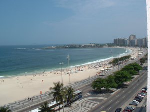 Copacabana flat rental in front the beach and view to Arpador